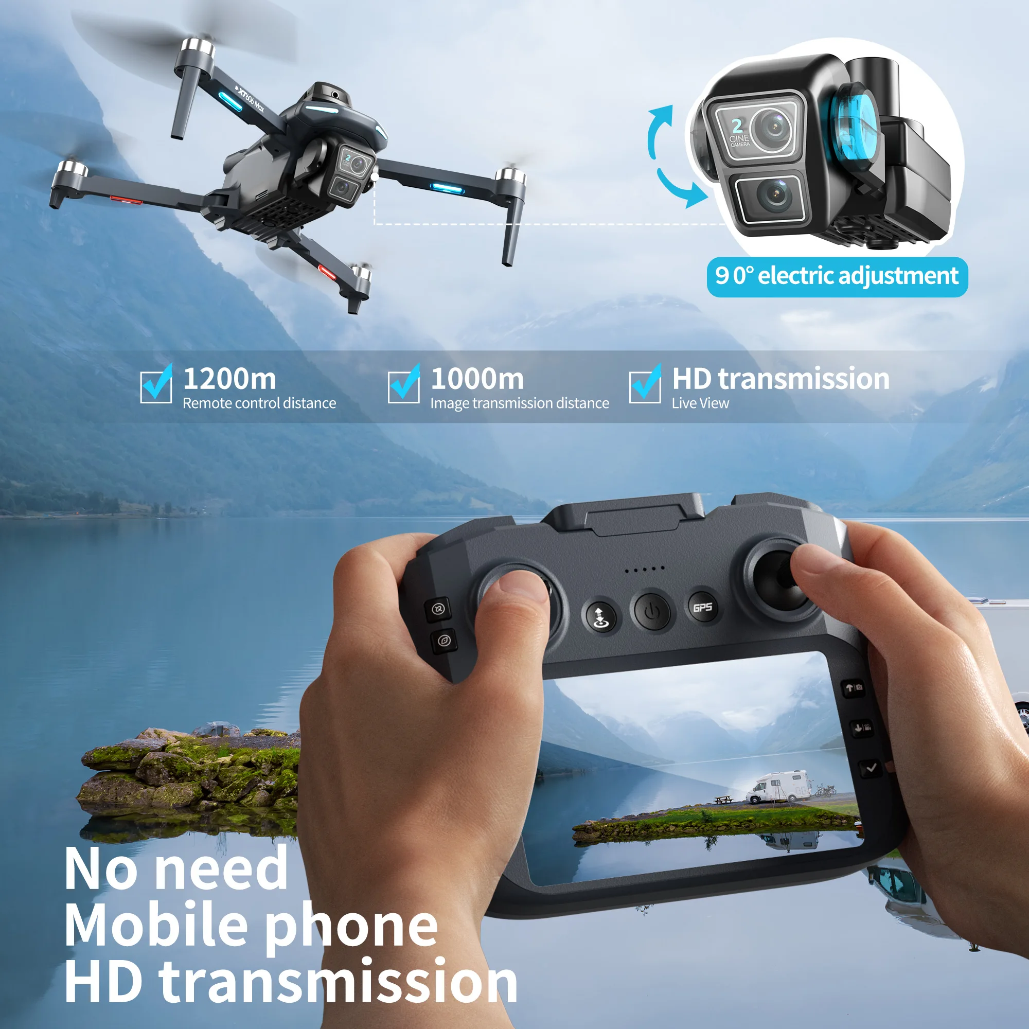 Оригинальный дрон XT606 с проф – обзор и цена Drone Gps Mount